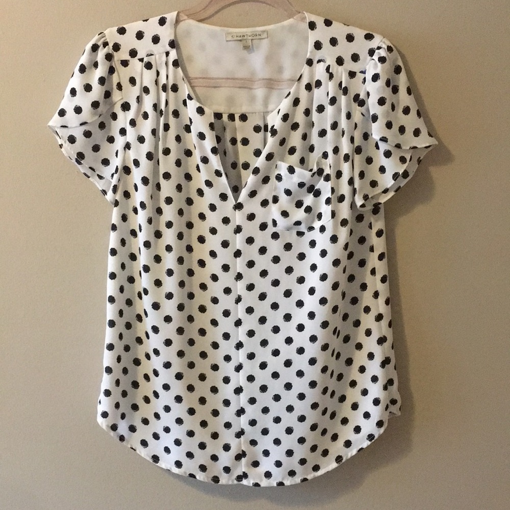 41 Hawthorne Stitch Fix Carol Polka Dot Blouse S